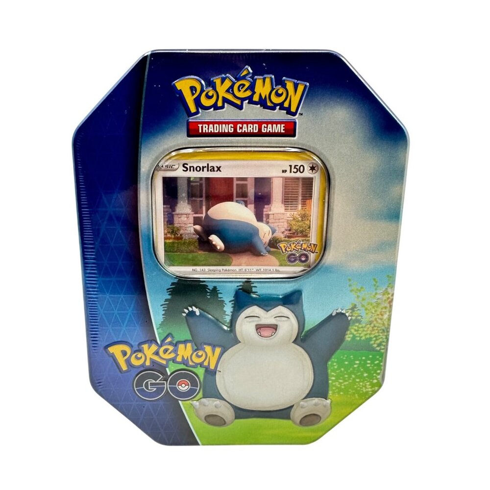 Pokemon GO 2022 - Sealed Tin - SNORLAX (4 Packs, 2 Foils & Stickers) - Picture 1 of 3